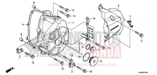 PANNEAU CARTER-MOTEUR G. MSX125D de 2013